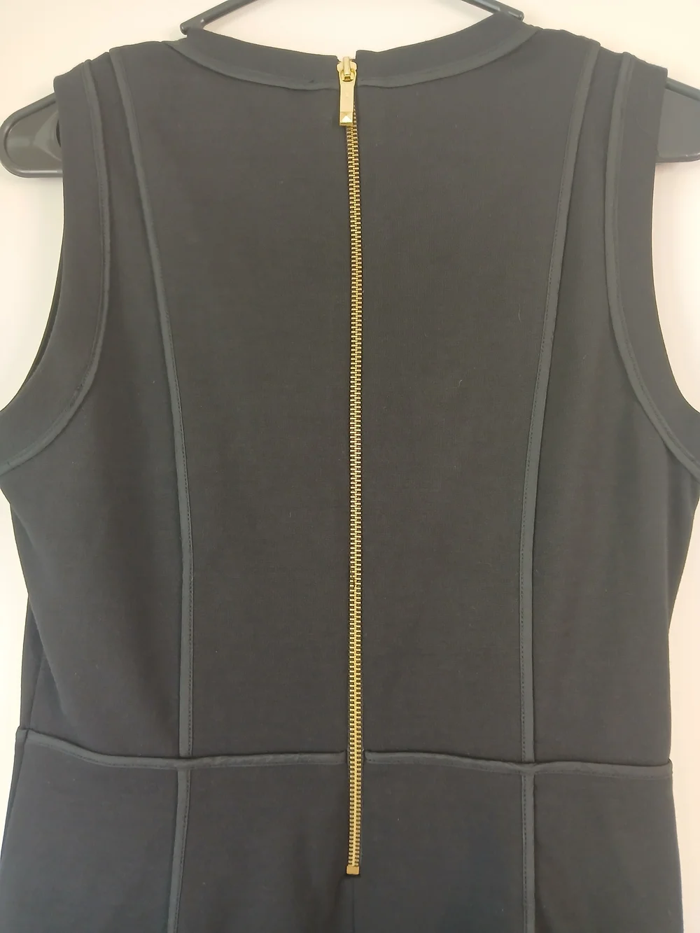 Michael Kors Sleeveless Black Dress with Gold Stud Neckline